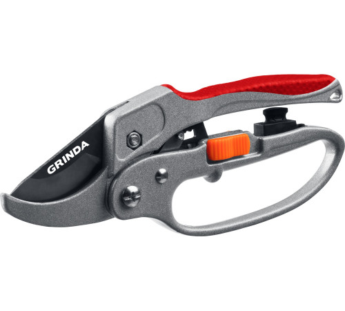 GRINDA G-15, 200 мм, стальные лезвия, храповый механизм, с эфесом, с алюминиевыми рукоятками, контактный секатор (8-423034) купить  в Сочи