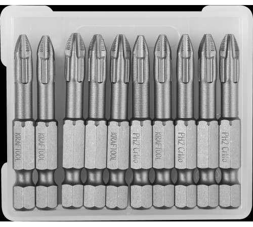 KRAFTOOL X-Drive PH2, 50 мм, 10 шт, торсионные биты (26121-2-50-10) купить  в Сочи KRAFTOOL X-Drive PH2, 50 мм, 10 шт, торсионные биты (26121-2-50-10) купить  в Сочи