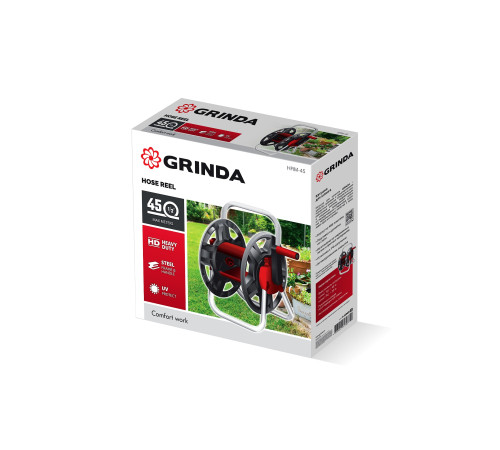 GRINDA HRM-45, для шлангов 45м x 1/2″ и 15м х 3/4″, стальные опоры, пластиковый барабан, катушка для шлангов (8-428405) купить  в Сочи GRINDA HRM-45, для шлангов 45м x 1/2″ и 15м х 3/4″, стальные опоры, пластиковый барабан, катушка для шлангов (8-428405) купить  в Сочи