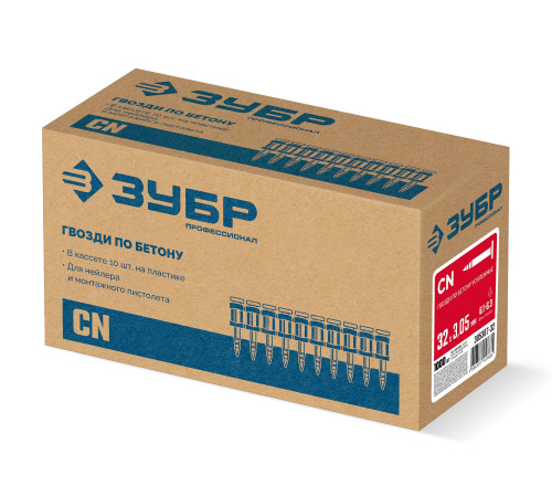 ЗУБР CN усиленные 32 х 3.05 мм, гвозди по бетону оцинкованные, 1000 шт (305387-32) купить  в Сочи