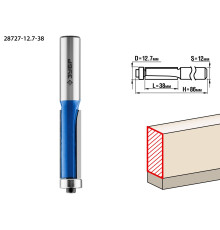 ЗУБР 12.7 x 38 мм, хвостовик 12 мм, фреза кромочная с нижним подшипником, Профессионал (28727-12.7-38)