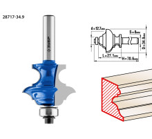 ЗУБР 34.9 x 25.4 мм, хвостовик 8 мм, фреза кромочная фигурная №6, Профессионал (28717-34.9)