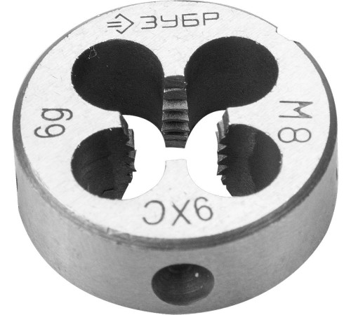 ЗУБР М8 x 1.0 мм, сталь 9ХС, плашка круглая ручная (4-28022-08-1.0) купить  в Сочи
