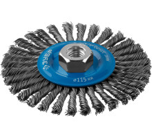 ЗУБР 115 мм, жгутированная стальная проволока 0.5 мм, щетка дисковая для УШМ, Профессионал (35192-115)