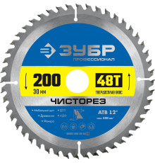 ЗУБР Чисторез, 200 x 30 мм, 48Т, пильный диск по дереву, Профессионал (36905-200-30-48)