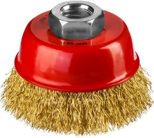 MIRAX 60 мм, витая стальная латунированная проволока 0.3 мм, чашечная щетка-крацовка для УШМ (35142-060) купить  в Сочи