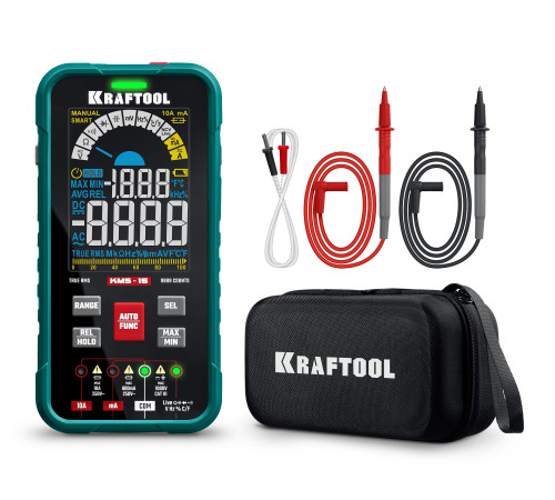 KRAFTOOL KMS-15 смарт-мультиметр цифровой (59870) для проведения измерений электрических параметров сети и приборов KRAFTOOL KMS-15 смарт-мультиметр цифровой (59870) для проведения измерений электрических параметров сети и приборов