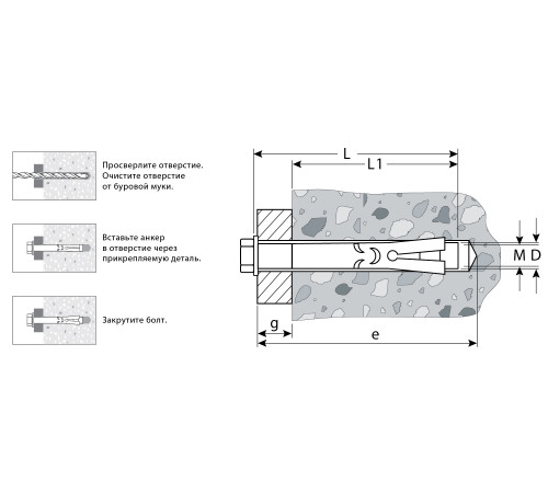 ЗУБР 8 х 90 мм, 50 шт, анкерный болт, Профессионал (302312-08-090) купить  в Сочи