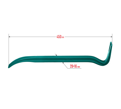 KRAFTOOL GRAND, 450 мм, 29 х 16 мм, двутавровый лом-гвоздодер (21900-45) купить  в Сочи