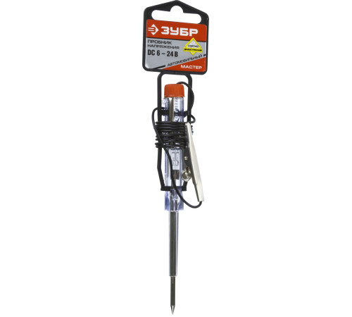 ЗУБР 6 - 24 В, пластик, клипса, на подвеске, провод 86 см, электрический пробник для автопроводки (25745) купить  в Сочи