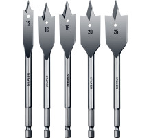 STAYER Flat, 5 шт: 12-16-18-20-25 мм, набор перовых сверл по дереву (2950-H5)