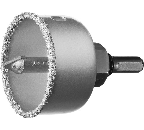 ЗУБР 51 мм, L 25 мм, карбид вольфрама, коронка-чашка с державкой и сверлом, Профессионал (33360-051) купить  в Сочи