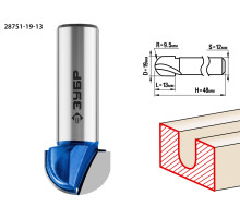 ЗУБР 19 x 13 мм, радиус 9.5 мм, фреза пазовая галтельная, Профессионал (28751-19-13)