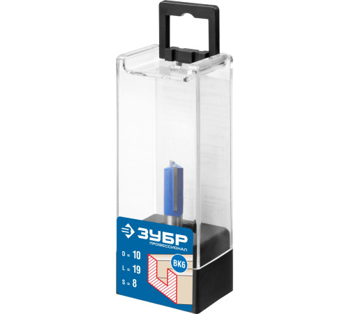 ЗУБР 10 x 19 мм, хвостовик 8 мм, фреза пазовая прямая, Профессионал (28753-10-19) купить  в Сочи