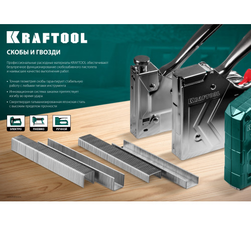 KRAFTOOL тип 23GA (P0.6) 15 мм, 10 000 шт, шпильки для нейлера (31786-15) купить  в Сочи