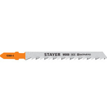 STAYER T144D, T-хвост., HCS сталь, по дереву, шаг зуба 4 мм (6TPI), раб. длина 75 мм, 2 шт, полотна для лобзика, Professional (15984-4)