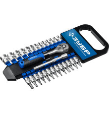 ЗУБР ТМ-28, 28 предм., (1/4″), набор торцовых головок, Профессионал (27645-H28)