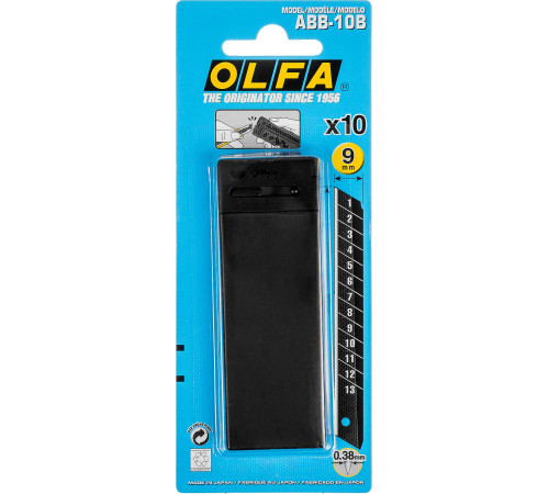 OLFA EXCEL BLACK, 9 х 80 х 0.38 мм, 10 шт, сегментированные лезвия (OL-ABB-10B) купить в Сочи OLFA EXCEL BLACK, 9 х 80 х 0.38 мм, 10 шт, сегментированные лезвия (OL-ABB-10B) купить в Сочи