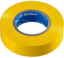 ЗУБР ЭЛЕКТРИК-20, 19 мм х 20 м, 6 000 В, желтая, не поддерживает горение, изолента ПВХ, Профессионал (1234-5)