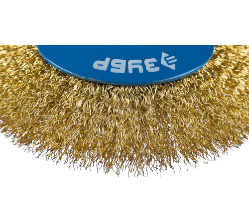 ЗУБР 100 мм, витая стальная латунированная проволока 0.3 мм, коническая щетка-крацовка для УШМ, Профессионал (35267-100) купить  в Сочи