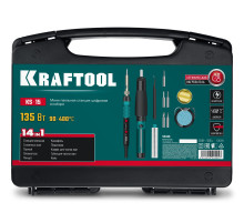 KRAFTOOL KS-15, 14-в-1, 90 - 480°C, 135 Вт, цифровая мини-паяльная станция в кейсе (55346)