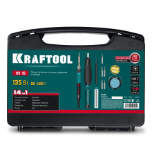 KRAFTOOL KS-15, 14-в-1, 90 - 480°C, 135 Вт, цифровая мини-паяльная станция в кейсе (55346)