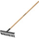 GRINDA GS-14 WOOD, 445 х 95 х 1300 мм, 14 витых зубцов, углеродистая сталь, антикор. покрытие, черенок дерев. высш. сорт, садовые грабли(39581-14) купить в Сочи