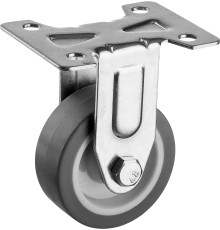 ЗУБР d 50 мм, г/п 40 кг, резина/полипропилен, термопластичное неповоротное колесо, Профессионал (30946-50-F)