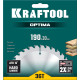 KRAFTOOL Optima, 190 х 30 мм, 36Т, пильный диск по дереву (36951-190-30) купить в Сочи