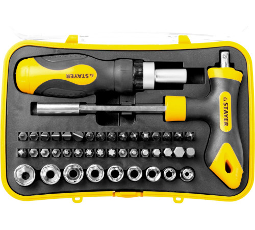 STAYER T-Compact-43, 43 предм., реверсивная отвертка с насадками (25084-H43) купить  в Сочи