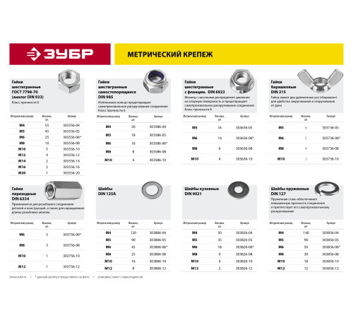 ЗУБР DIN 9021, 4 мм, цинк, 50 шт, кузовная шайба (303826-04) купить  в Сочи
