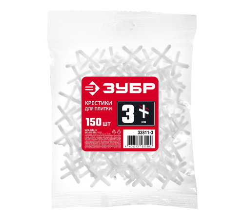 ЗУБР 3 мм, 150 шт, крестики для плитки (33811-3) купить  в Сочи