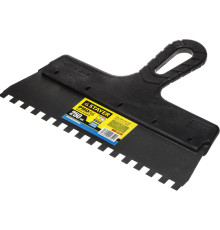 STAYER PROFlat, 250 мм, зуб 8 х 8 мм, пластиковая ручка, зубчатый, нержавеющий фасадный шпатель, Professional (1009-25-08)