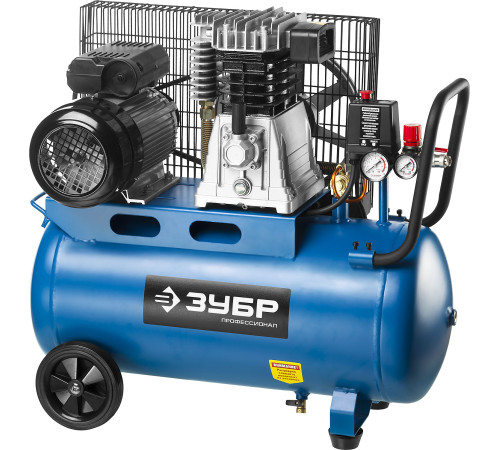 ЗУБР 440 л/мин, 50 л, 2200 Вт, ременной масляный компрессор, Профессионал (ЗКПМ-440-50-Р-2.2) купить  в Сочи