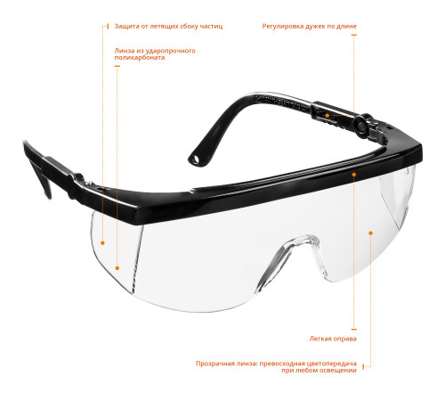 STAYER ULTRA, открытого типа, прозрачные, моностекло с боковой защитой, защитные очки (2-110481) купить  в Сочи