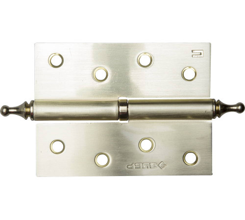 ЗУБР 100 х 75 х 2.5 мм, разъемная, правая, цвет матовая латунь (SB), 2 шт, карточная петля (37605-100-3R) купить  в Сочи