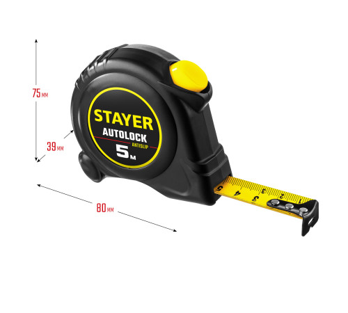 STAYER AutoLock, 5 м х 19 мм, рулетка с автостопом (2-34126-05-19) купить в Сочи STAYER AutoLock, 5 м х 19 мм, рулетка с автостопом (2-34126-05-19) купить в Сочи