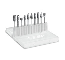 ЗУБР 10 шт набор борфрез твердосплавных, хв-к 3 мм, ПРОФЕССИОНАЛ (28816-H10)