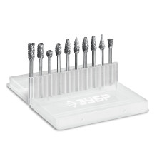 ЗУБР 10 шт набор борфрез твердосплавных, хв-к 3 мм, ПРОФЕССИОНАЛ (28816-H10)