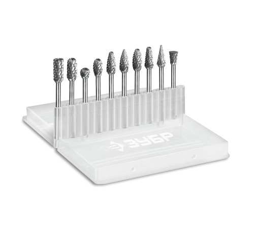 ЗУБР 10 шт набор борфрез твердосплавных, хв-к 3 мм, ПРОФЕССИОНАЛ (28816-H10) купить  в Сочи