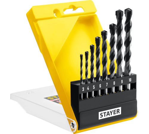 STAYER Hercules, 8 шт: d 3-4-5-6-7-8-9-10 мм, набор сверл по бетону, Professional (2915-H8) купить  в Сочи