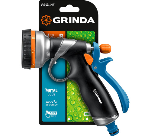 GRINDA RM-8, 8 режимов, курок сзади, металлический с TPR, поливочный пистолет, PROLine (8-427143) купить в Сочи GRINDA RM-8, 8 режимов, курок сзади, металлический с TPR, поливочный пистолет, PROLine (8-427143) купить в Сочи