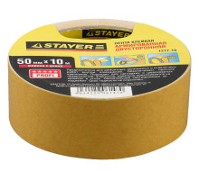 STAYER 50 мм, 10 м, на тканевой основе, двухсторонняя клейкая лента, Professional (1217-10)