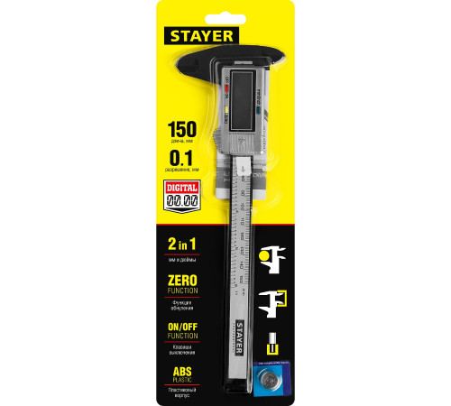 STAYER 150 мм, электронный штангенциркуль (34411-150) купить  в Сочи