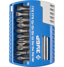 ЗУБР 11 шт, набор бит с магнитным адаптером (26050-H11)