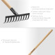 GRINDA GT-10 WOOD, 260 х 80 х 1300 мм, 10 прямых зубцов, углерод. сталь, антикор. покрытие, черенок дерев. высш. сорт, садовые грабли (39583-10) купить в Сочи