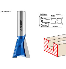 ЗУБР 25.4 x 26 мм, угол 14°, фреза пазовая фасонная ″Ласточкин Хвост″, Профессионал (28748-25.4)
