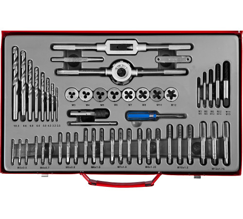 ЗУБР 52 предм., сталь 9ХС, набор метчиков и плашек (28130-H52) купить  в Сочи