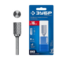 ЗУБР 16х25 мм, тип B (цилиндр с торцевыми зубьями), хв-к 6 мм, твердосплавная борфреза, ПРОФЕССИОНАЛ (28801-16-25)