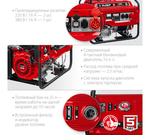 ЗУБР 7000 Вт, 380 / 220 В, бензиновый генератор с электростартером (СБ-7000Е-3) купить в Сочи ЗУБР 7000 Вт, 380 / 220 В, бензиновый генератор с электростартером (СБ-7000Е-3) купить в Сочи